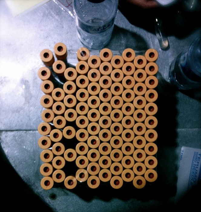 Vials for blood tests at a mobile VCT clinic / Ben Hegarty